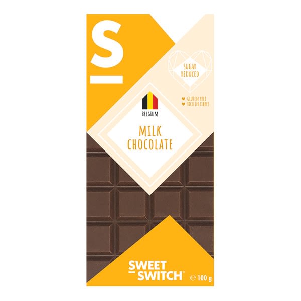 Belgiškas pieniškas šokoladas, be cukraus ir glitimo, Sweet Switch (100g) | ifood.lt