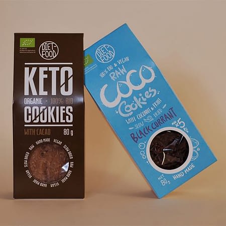 Ekologiški kokosiniai sausainiai su juodaisiais serbentais, be cukraus, Diet Food (80g) | ifood.lt